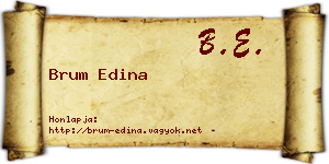 Brum Edina névjegykártya